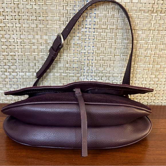 🌟HP🌟VTG 1990s Purple Suede Bling Flap Style Shoulder Bag by New York & Company - Picture 12 of 14